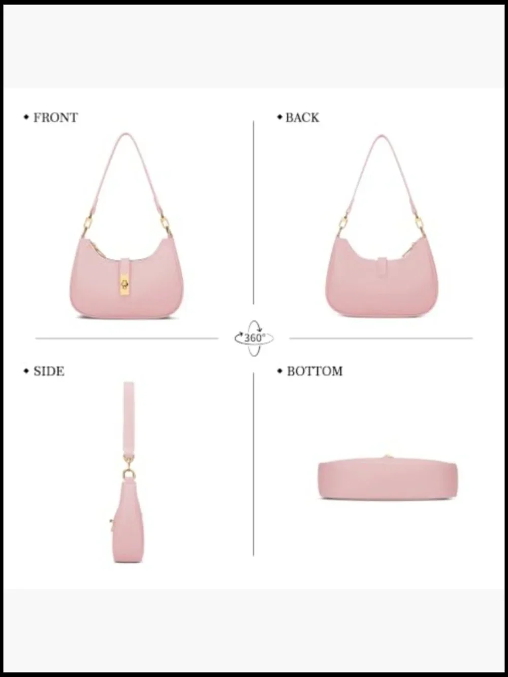 Cute Hobo Handbag Vegan Leather Retro Small Clutch Purse with Zipper